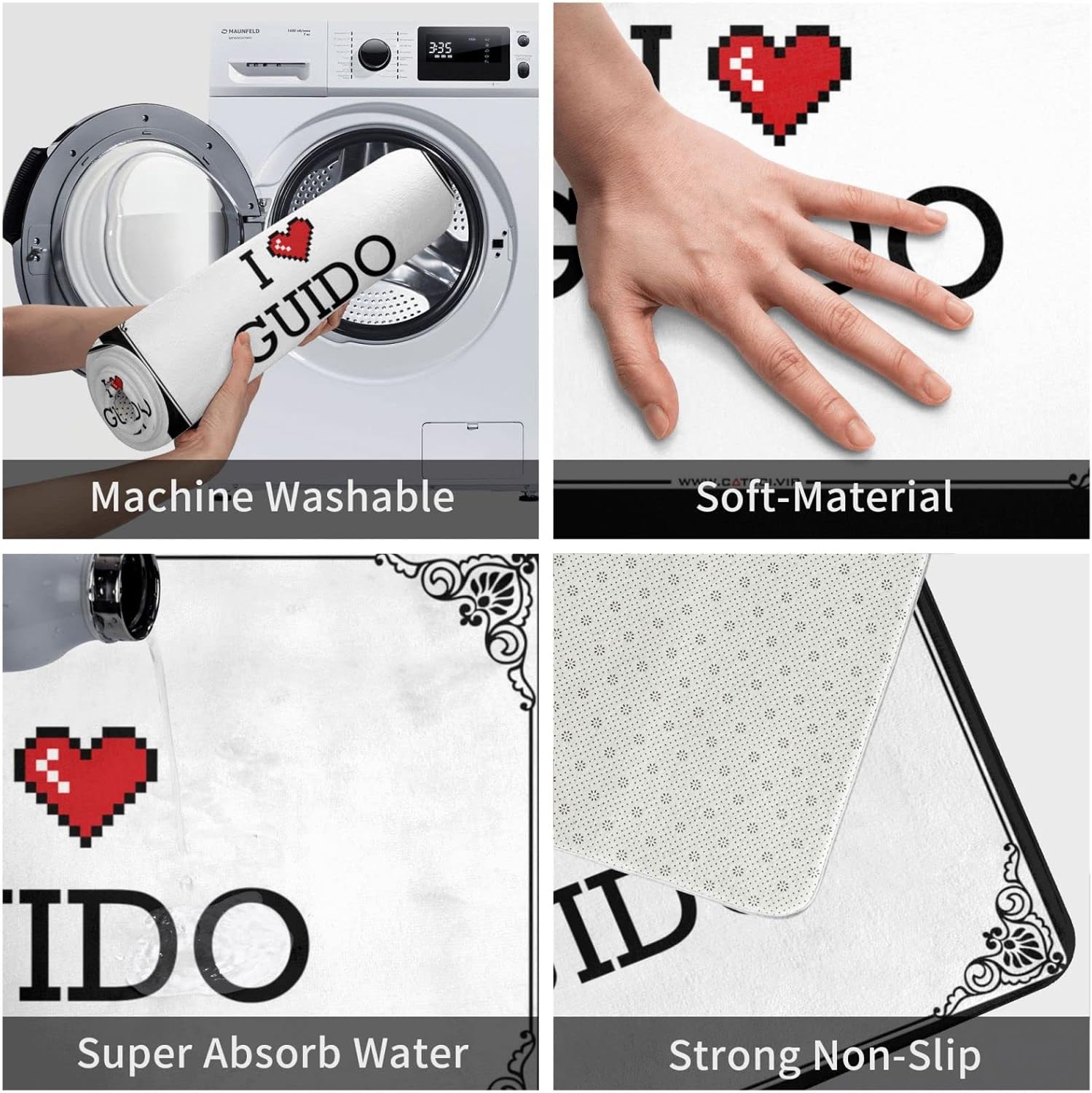 Outdoor Rug Doormat I Love Guido Doormat Home Decor Men Kitchen Stuff (Color : Colour, Size : 65X90CM)