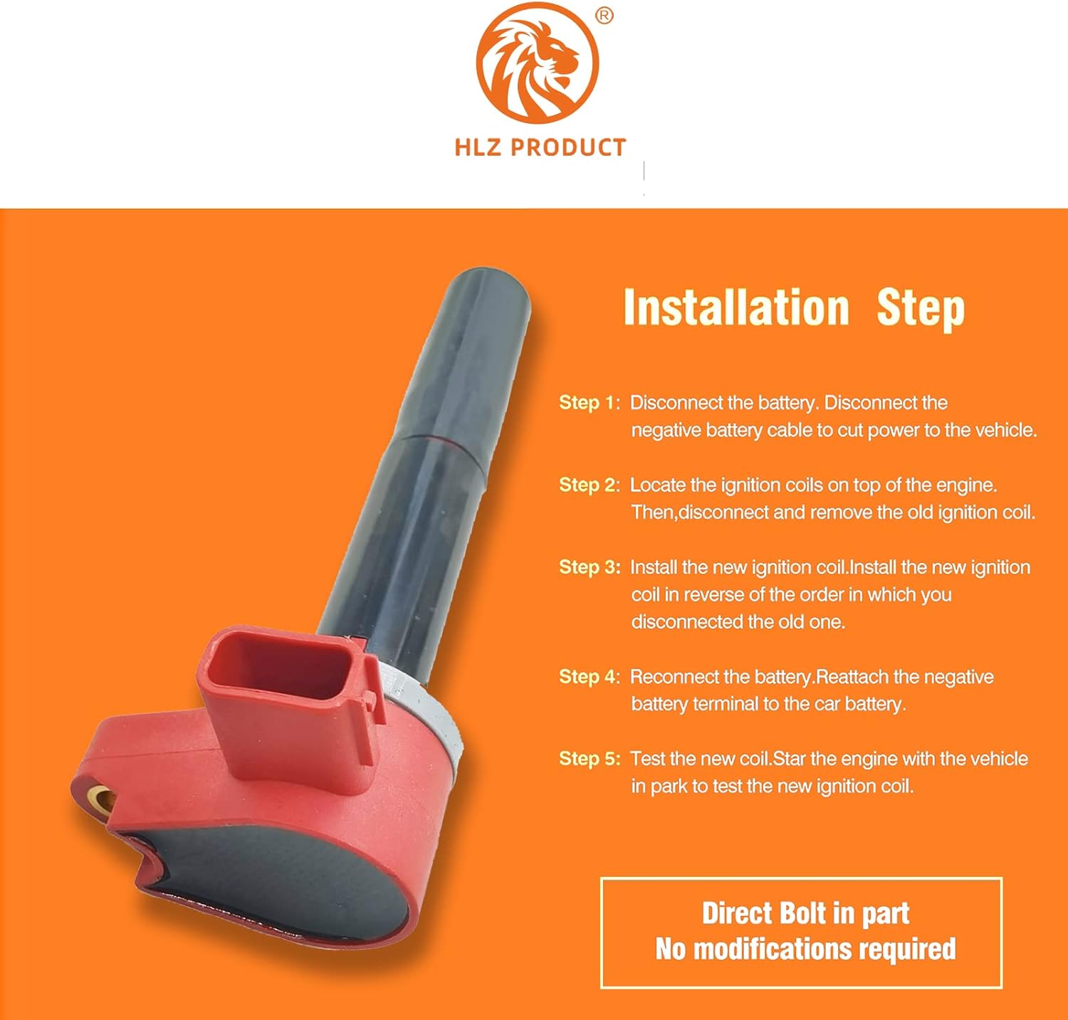 HIGH ENERGY IGNITION COILS SET OF 4 Compatible with Mercury Verado 75 80 90 100 115 120 135 150 175 4 STROKE 4 CYL EFI Replaces 8M0039809 339880615T01 19005251 880615T01