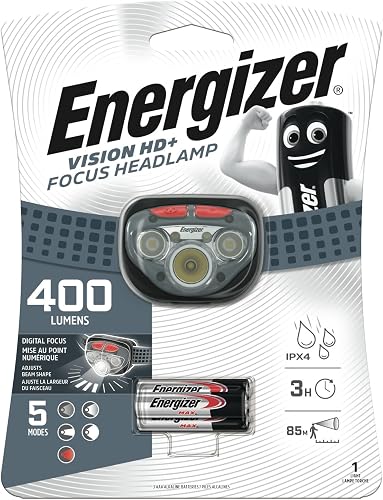 Energizer 400 Lumens Vision HD Plus Focus LED Headlight, Grey