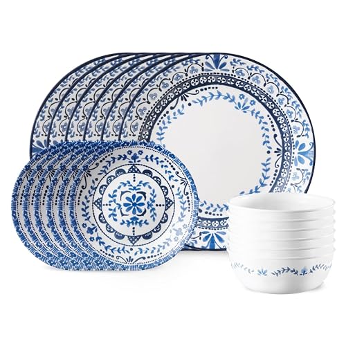 Corelle Vitrelle 18-Piece Service for 6 Dinnerware Set, Triple Layer