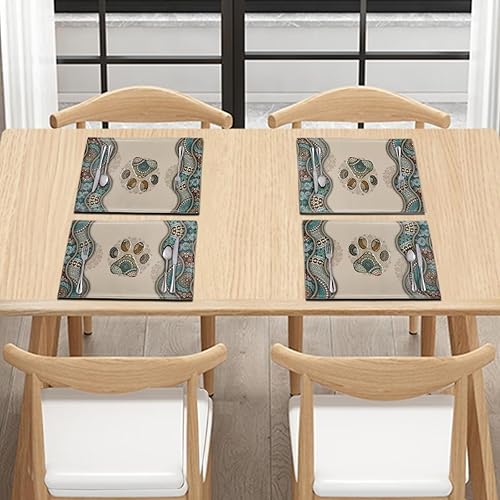 Miniatura 4 de DISNIMO Tapetes de cocina con diseño de pata de perro, 4 piezas, lavables, decoración resistente al calor, para vacaciones, cumpleaños, decoración