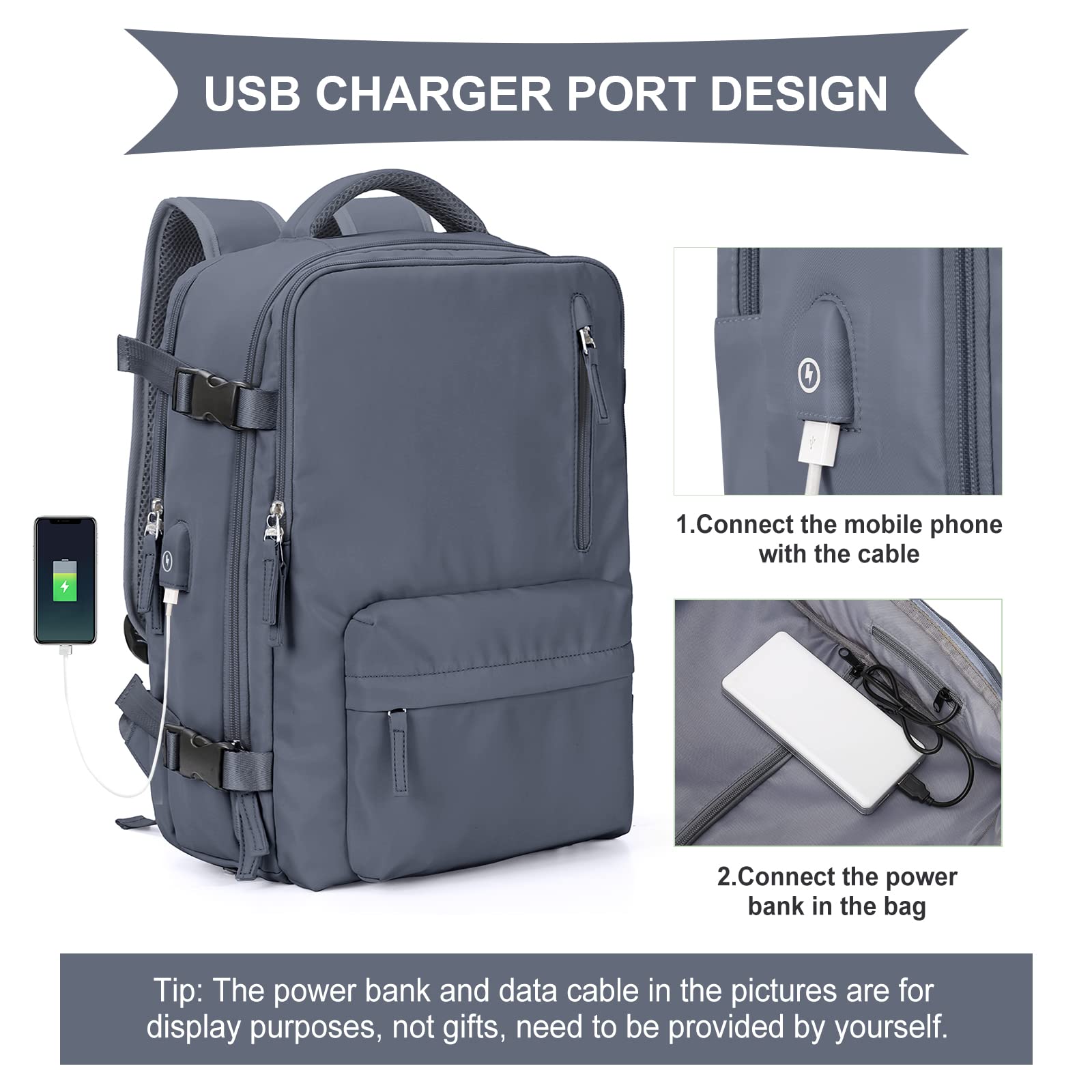 SZLX Borse da Cabina per Easyjet 45x36x20 Zaino da Viaggio Donna Ryanair 40x20x25 Bagaglio a Mano con porta usb zaino da viaggio aereo bagaglio a mano zaino per laptop Casual Daypack