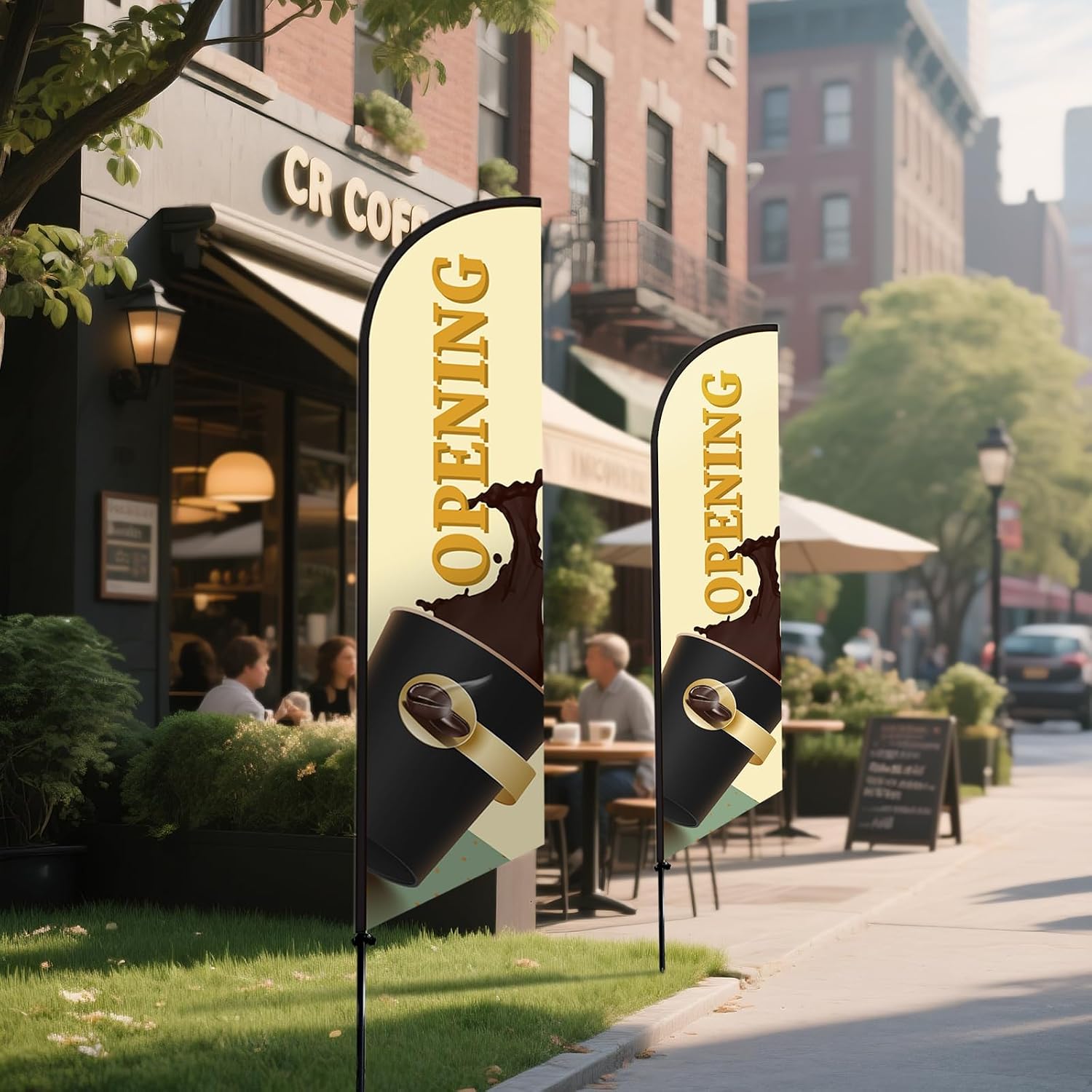 Custom Advertising Feather Flag with Aluminum Pole Kit & Ground Spike 9FT 2.8M Double Sided Print Your Own Logo/Design/Words - Personalized Business Sign for Store Promotion Advertisement Open House