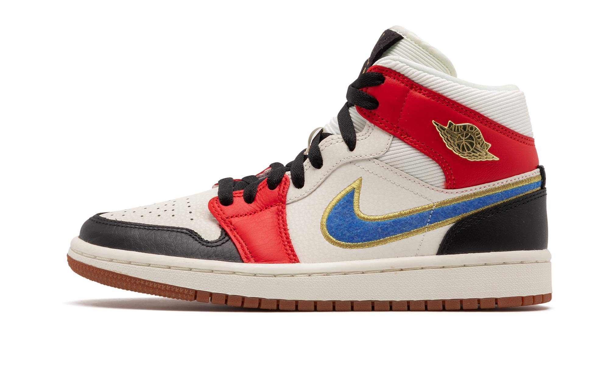 Nike Femmes Air Jordan 1 Mid Se Chaussures, Voile/photo bleu-rouge chili, 8.5