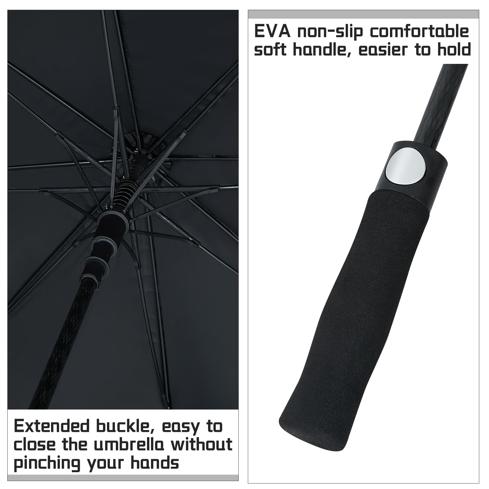 Weewooday 2 Paraguas Golf Apertura Automática 54 Inch Paraguas Deportivo Grande Sombrilla Resistente al Viento Protección UV Impermeables para Lluvia