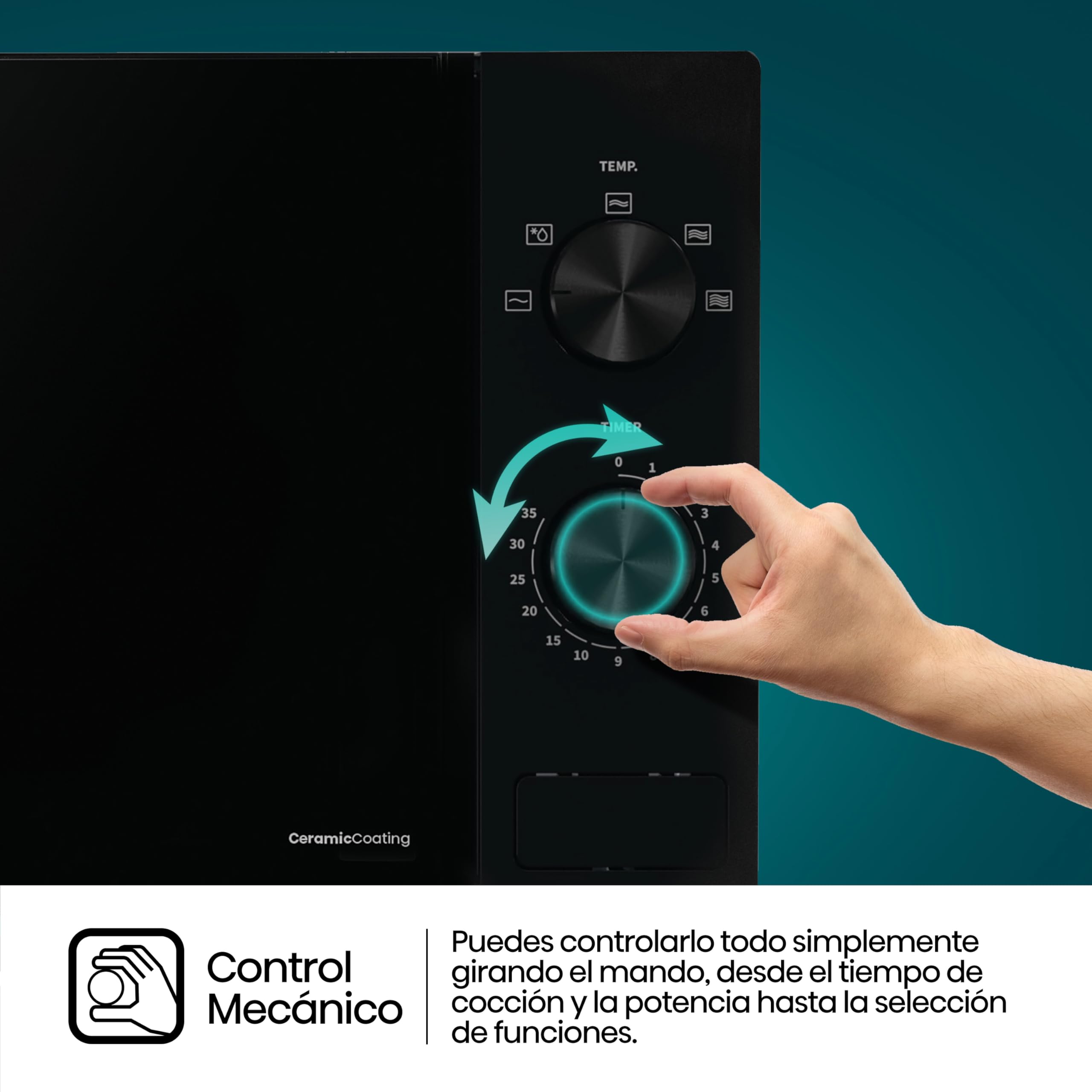 Hisense H20MOBP1, Microondas, Capacidad de 20 L, 700 W de Potencia, Temporizador 30 Min, Modo Descongelar, Tirador, Estándar, Color Negro