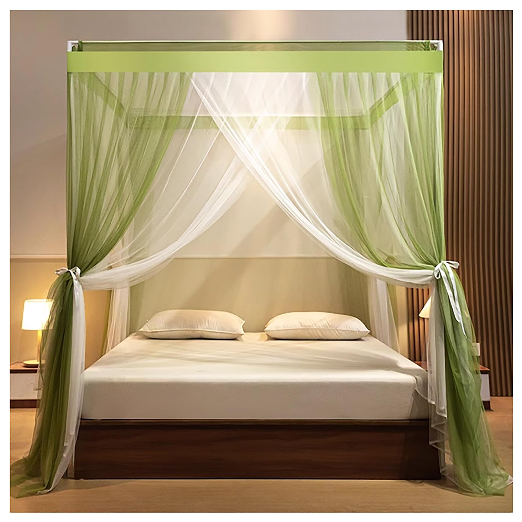 Zanzariera per Tenda da Letto a baldacchino, 4 Pali angolari per Letto a baldacchino, Telaio per Letto Esterno, Pali per Telaio Letto a baldacchino, Tende per Letto a baldacchino a 4 posti,