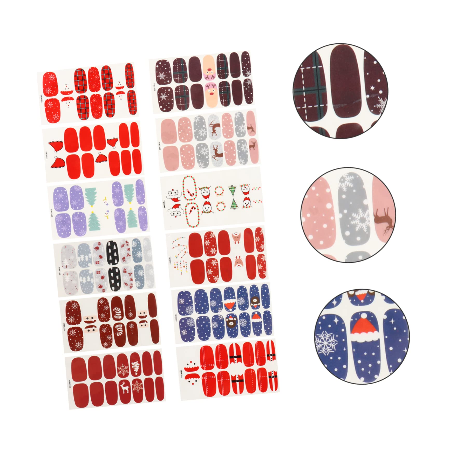 Healvian 30fogli Adesivi Per Unghie Natalizi Decorazioni Per Manicure Facile Applicazione Adesivi Per Nail Art Copertura Per e Speciali