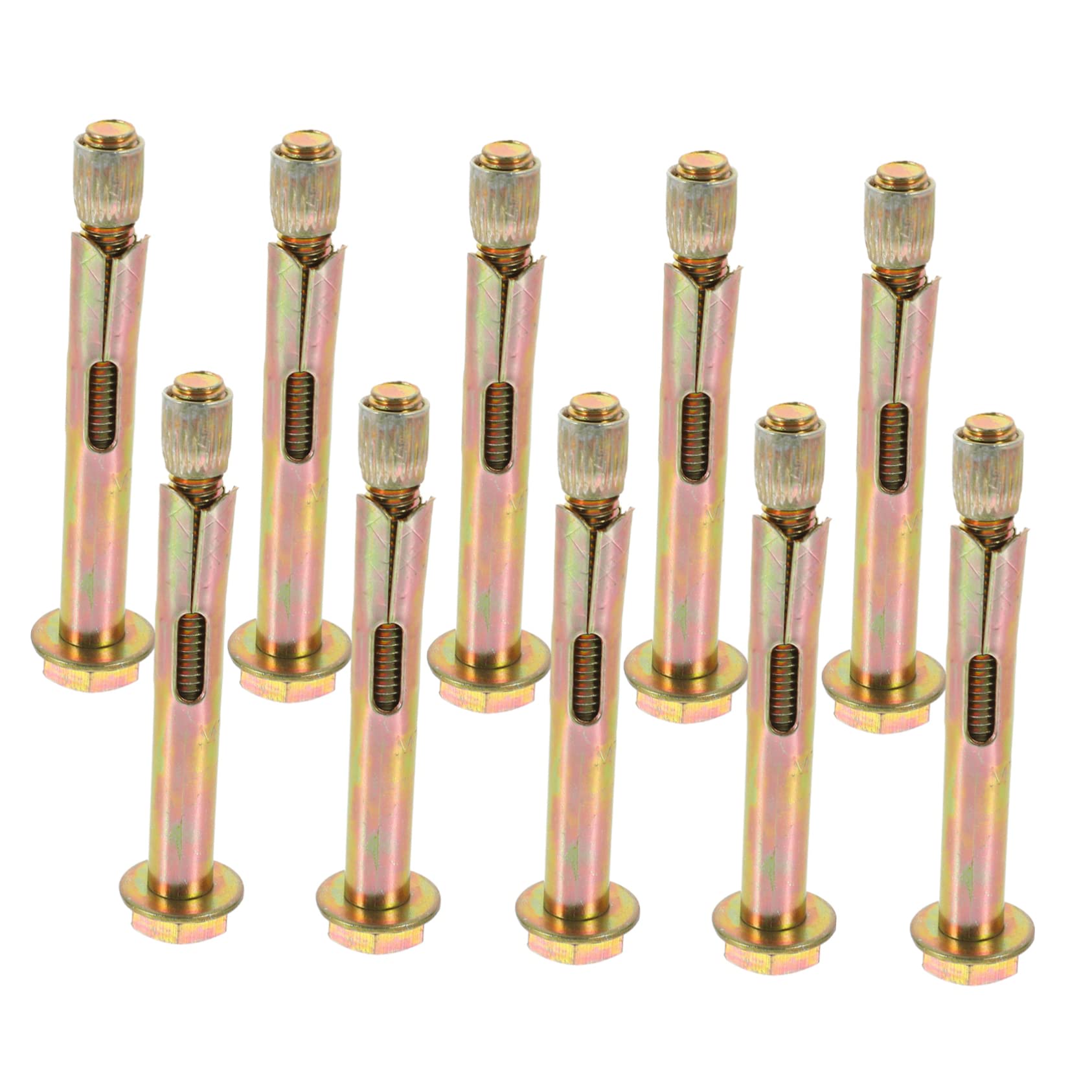 HOMOCONO Expanding Nut Concrete Bolt Anchors 10pcs M8x80 Knurled Anchor Bolts Carbon Steel for Secure Fixings