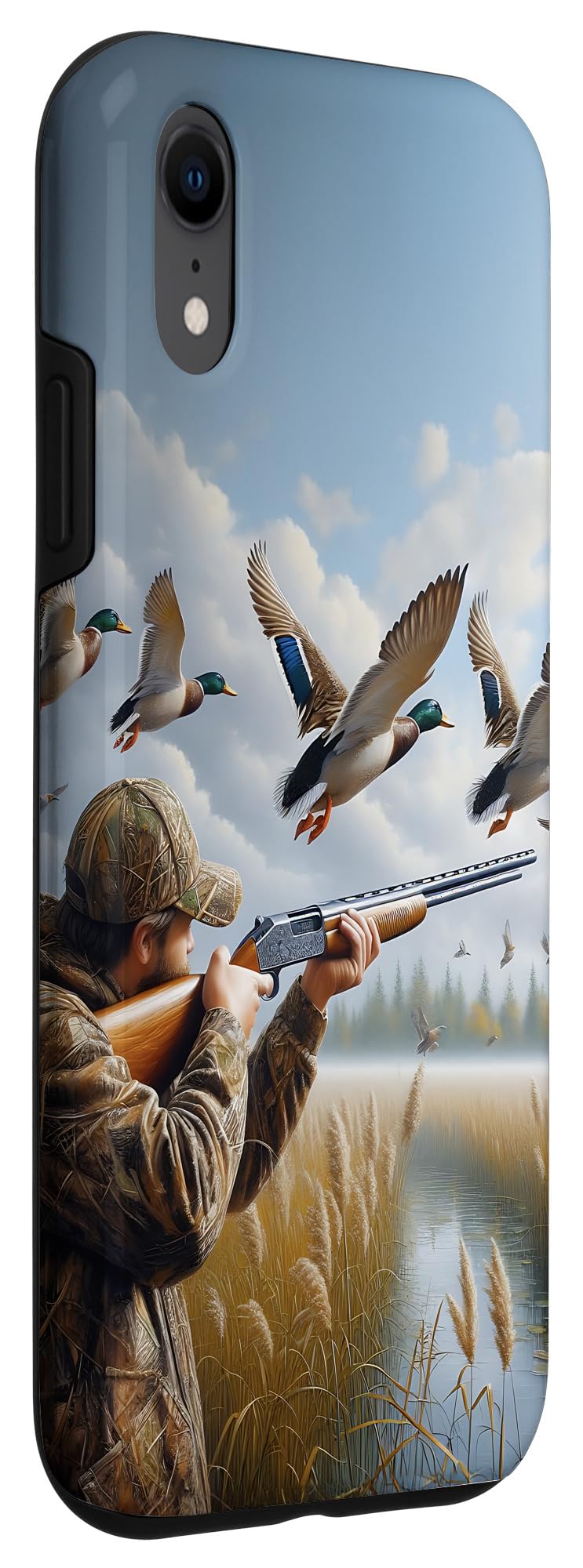 Duck Hunter Men Illustration Hunting Case for iPhone XR - Image 3