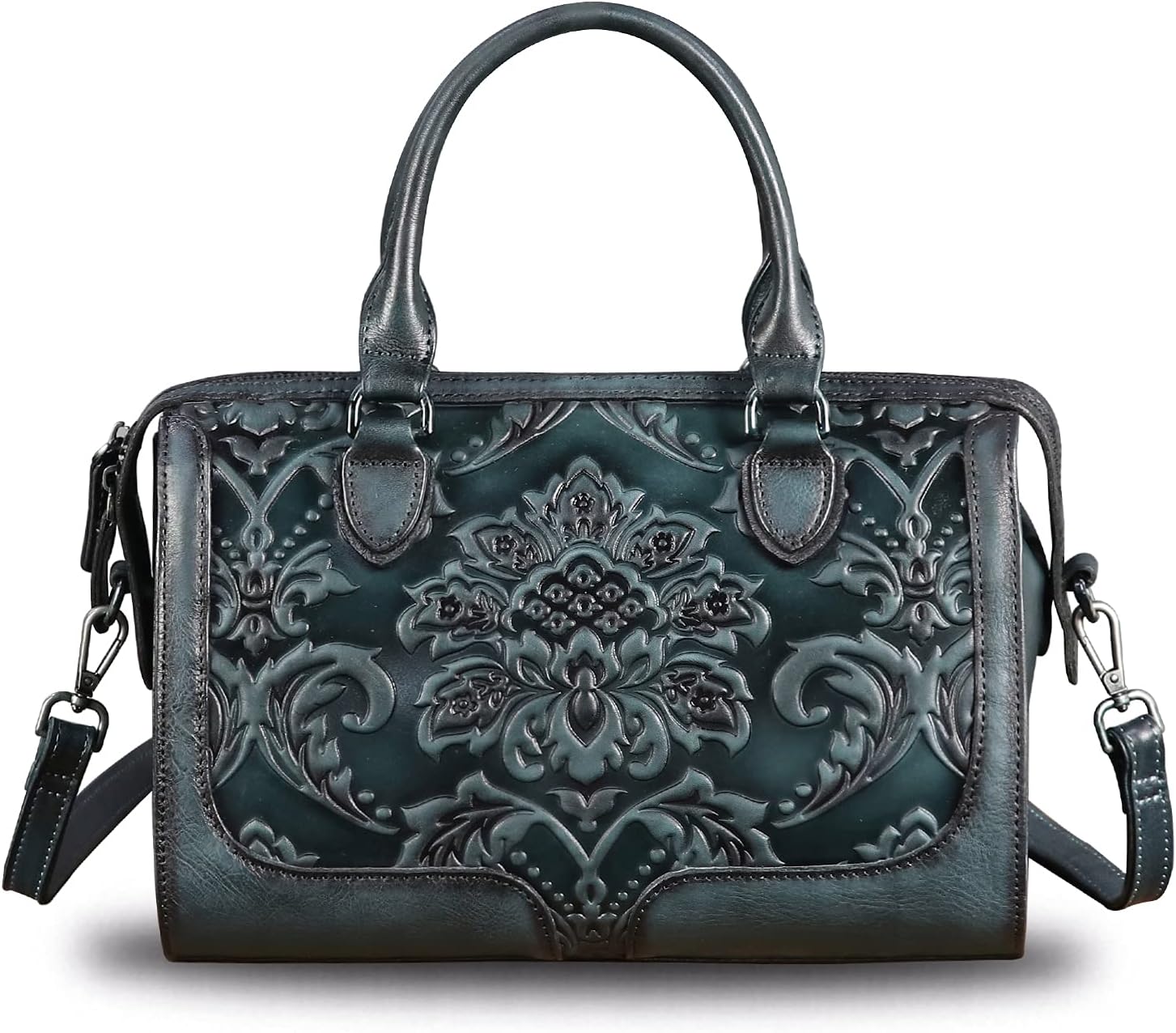 Genuine Leather Top Handle Handbag for Women Handmade Vintage Satchel Retro Cowhide Crossbody Handbags Purse Hobo Bags