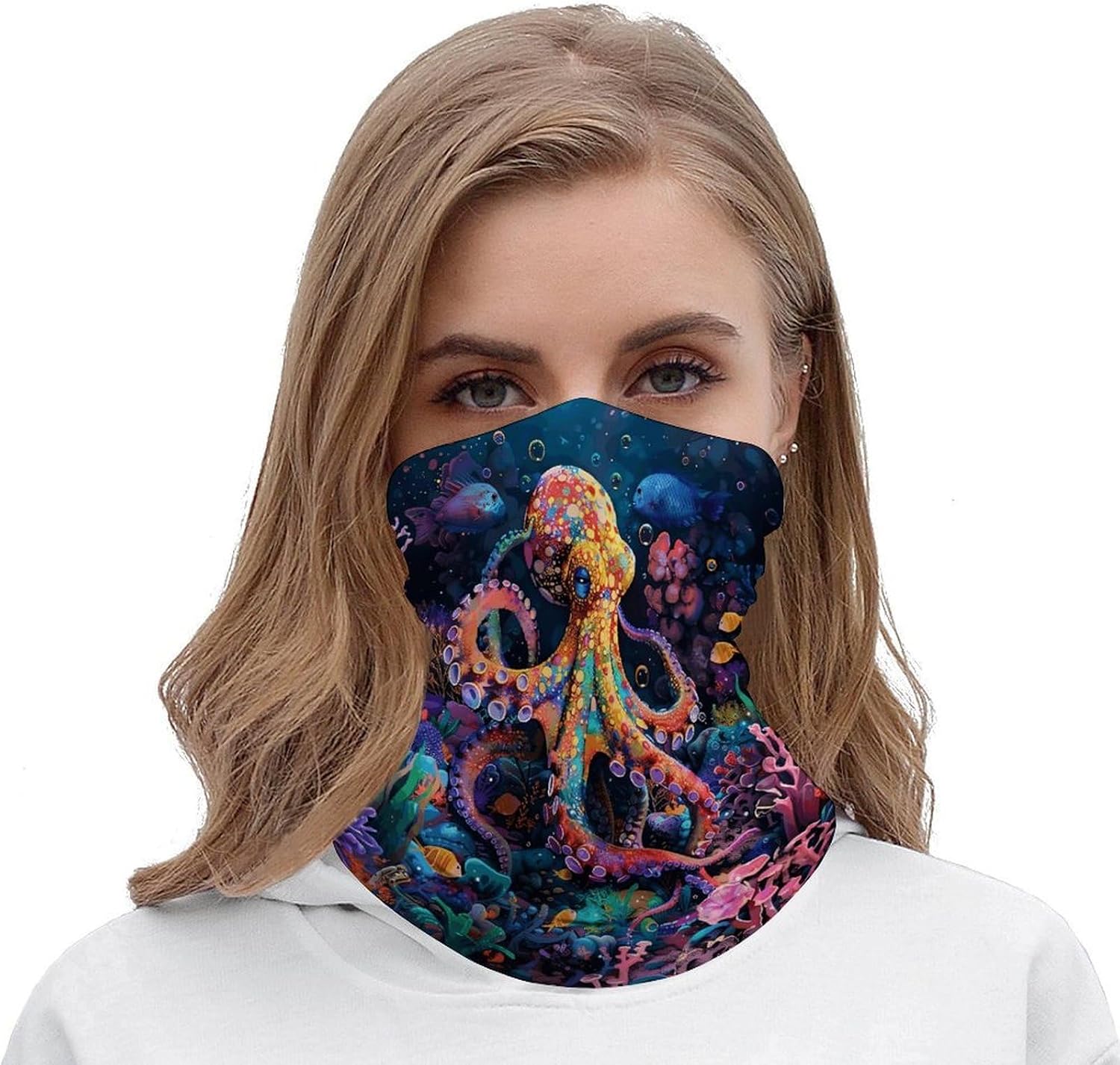 Colorful Octopus Neck Gaiter Cooling Face Mask for Men Women image 5