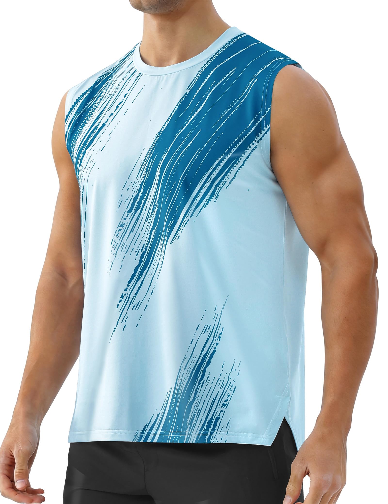 APTRO Herren Tank Top Ärmelloses Muskelshirt Atmungsaktives Schnelltrocknendes Funktionsshirt Elastisch für Gym Fitness Sport Workout