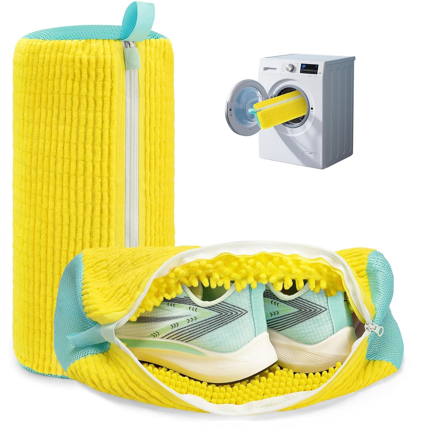 Shoes Washing Machine Bag for Washer & Dryer, Shoe Laundry Bag with Self-Locking Zipper, 360° Deep Cleaning Mesh Wash for Sneakers, Sports, Canvas & Delicates Fits All Shoe Sizes-image-48