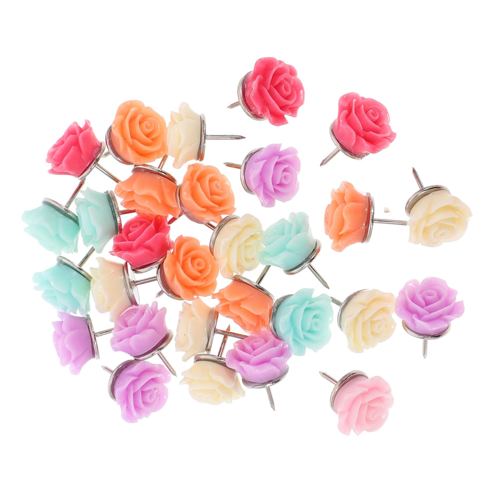 NUOBESTY 150 Pièces Punaise Rose Boite de Rangement boîte de Rangement Épingles à punaiser Broche de Papier d'artisanat Jolies punaises Punaise Pratique punaises Multifonctions résine
