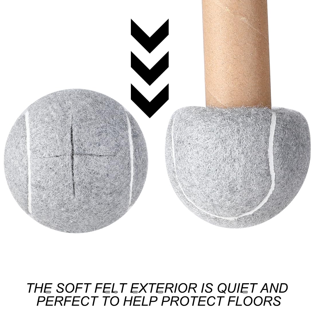 Pelotas de tenis precortadas para andadores, sillas, fundas de patas de mesa de tenis para patas de muebles y protección del suelo, almohadillas de fieltro deslizantes, paquete de 4
