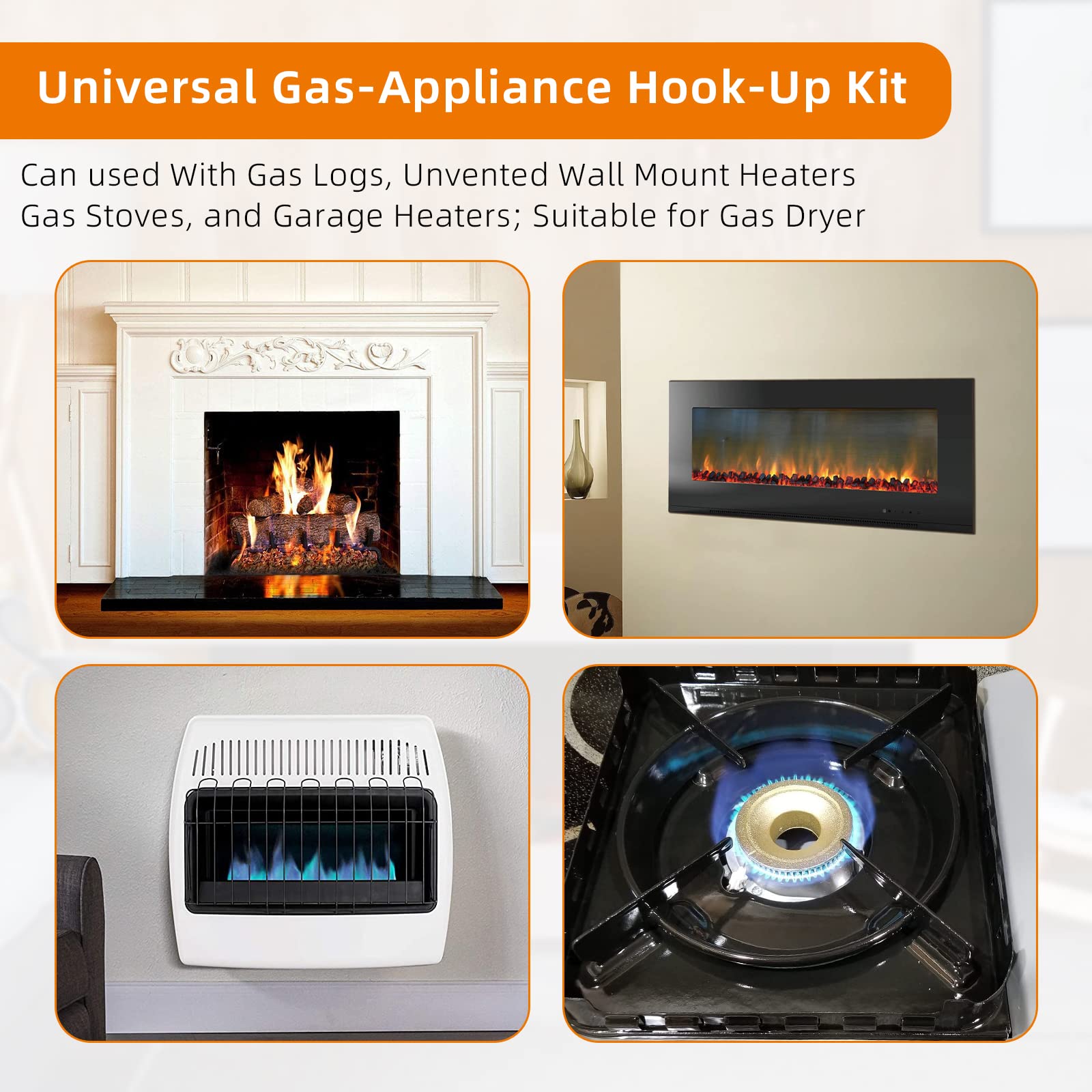 F271239 One Stop Universal Gas Appliance Hook Up Kit - Includes 22-inch  Flexible Gas Line, On/Off Valve and 3 Different Couplings : Amazon.co.uk:  DIY u0026 Tools