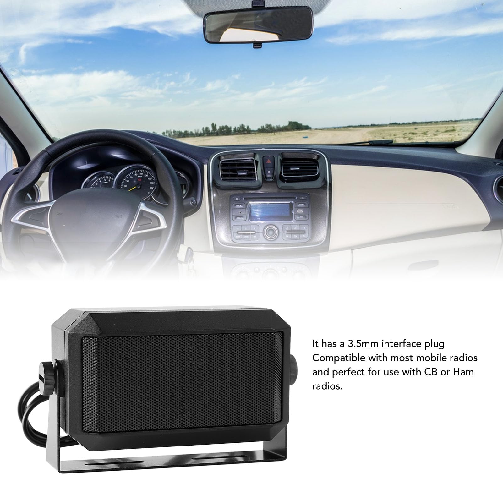 Haut-Parleur Externe Rectangulaire, Prise 3,5 Mm, Haut-Parleur Externe D'autoradio, Mini Haut-Parleur Externe, émetteur-récepteur, Accessoire De Voiture pour Scanner Radio