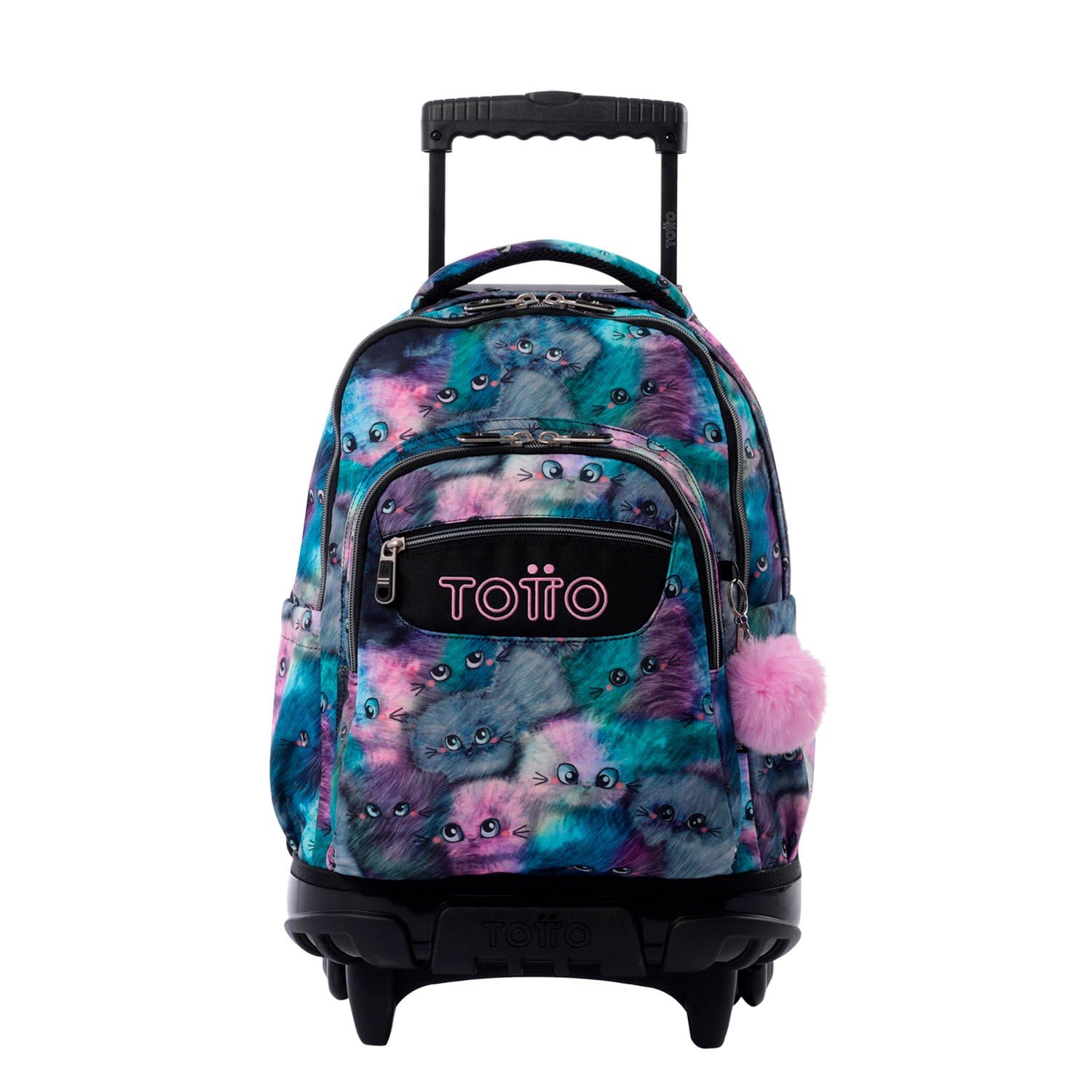 TOTTO - Mochila Escolar con Ruedas, Modelo Renglones, Capacidad 26,21 Litros, Bolsillo para PC 14", Bolsillo para Botella, Correas en S para Mayor Comodidad, Resistente