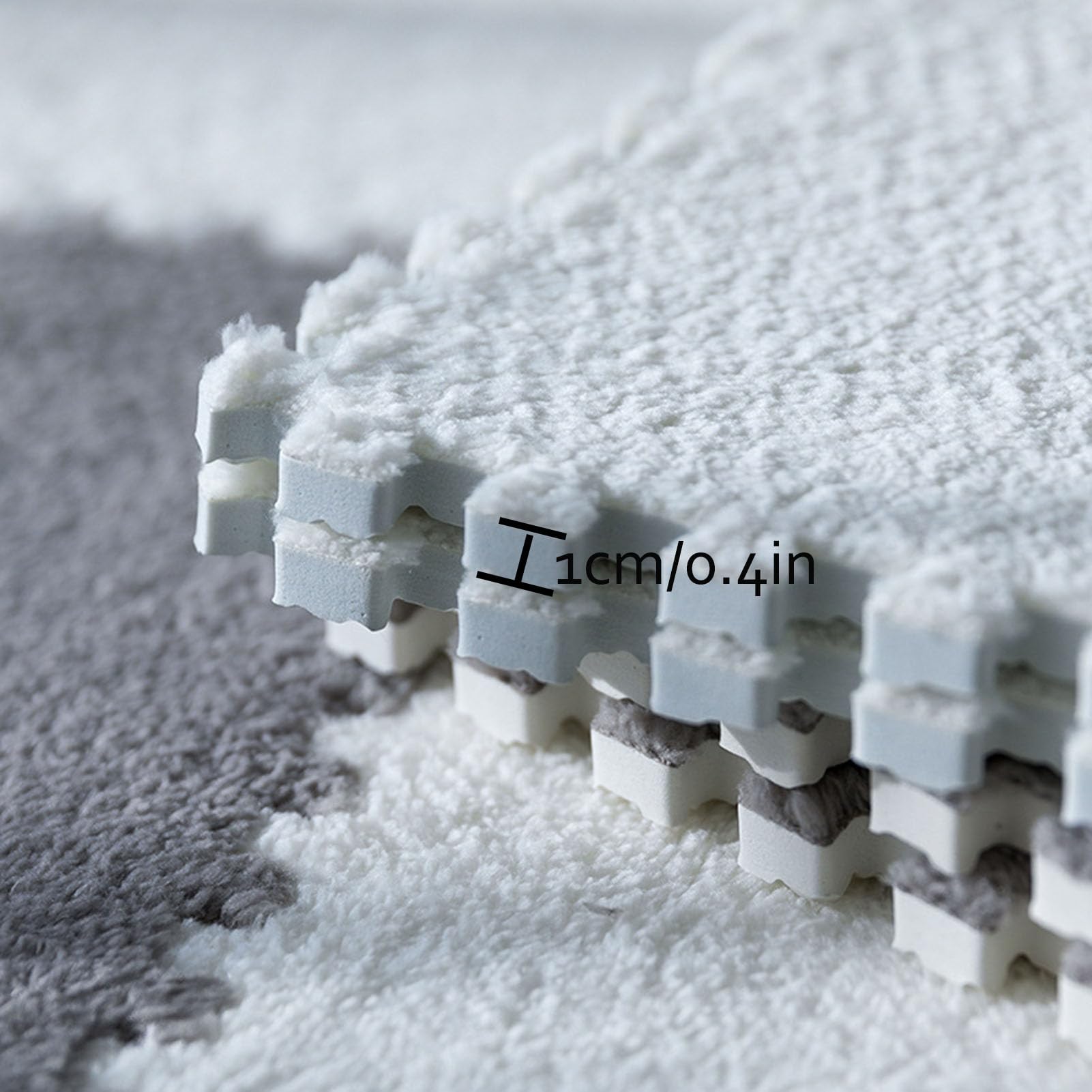 Modułowe pluszowe płytki dywanowe, 8 modułowych mat, puszyste piankowe maty do zabawy, miękki pluszowy dywan puzzle do podłogi w sypialni