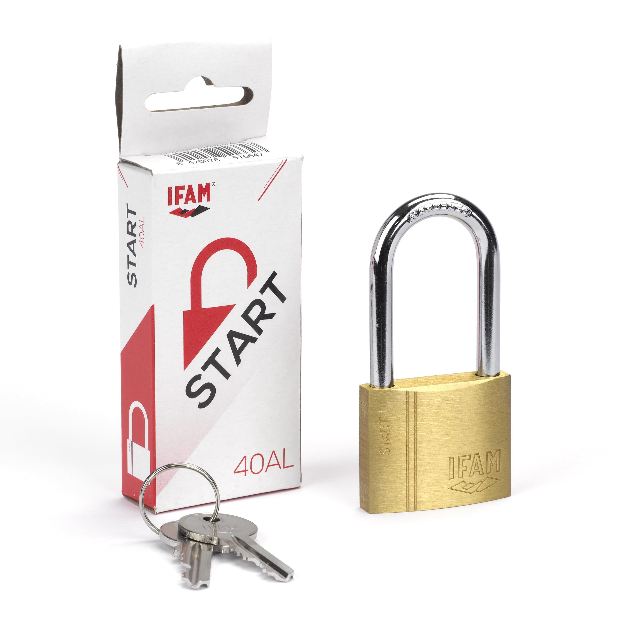IFAM zamek na klucz SR40AL długi mosiądz stalowy 1,31 x 3,99 x 3,19 cm