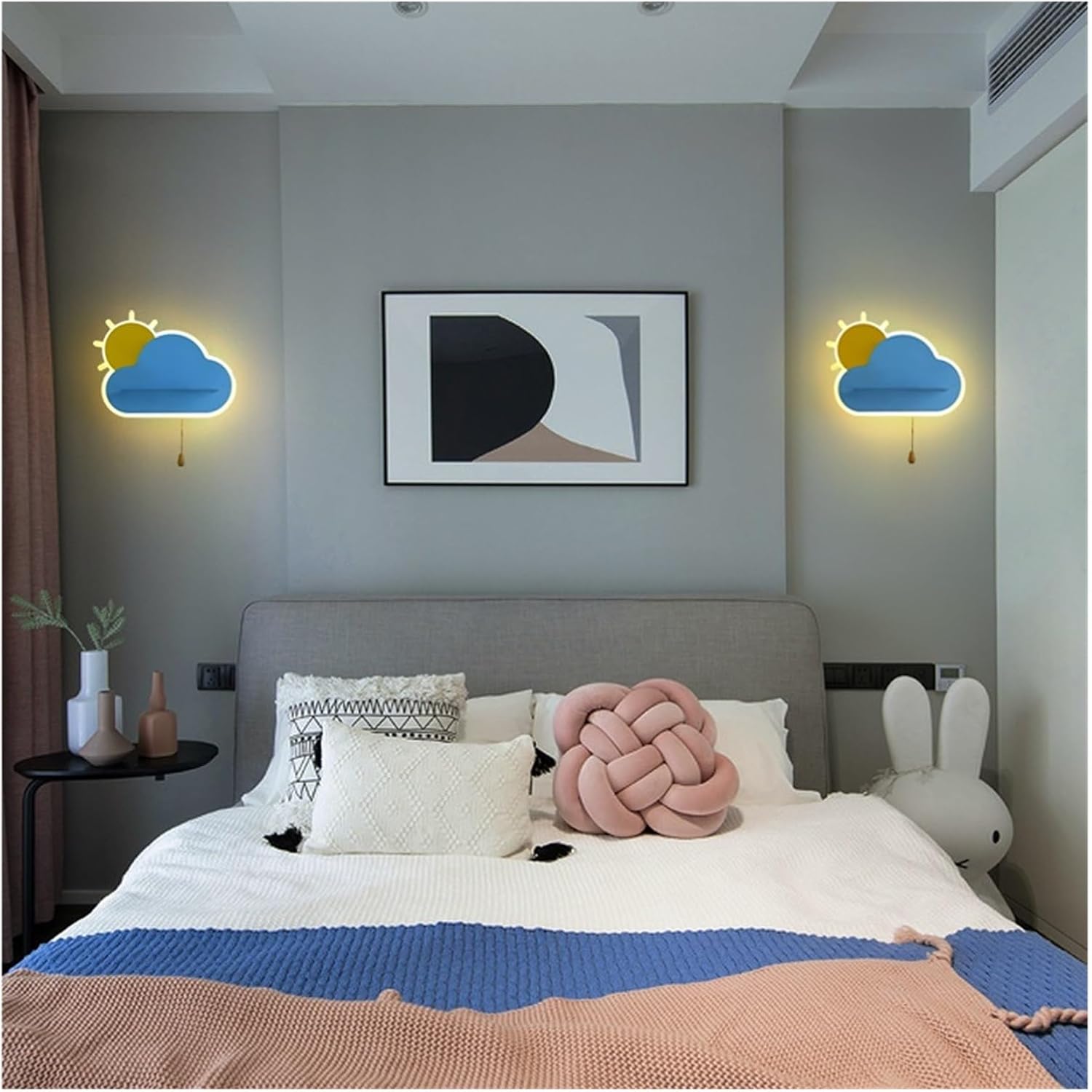 Clouds Sun Frame LED lamp Bedroom Children's - Minimalist Wall Lamps Children Indoor Room Lamps,Chandeliers