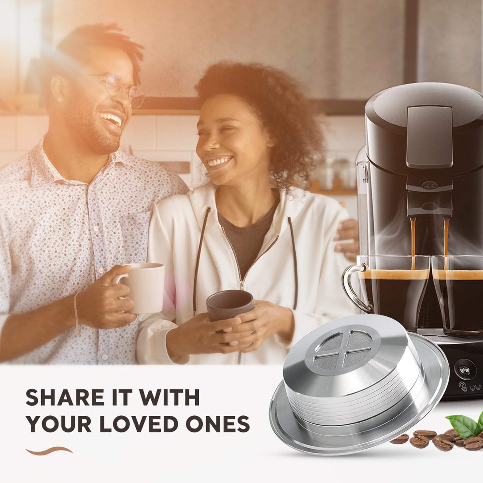 Cápsulas de café reutilizables para máquina de café expreso HD7801 HD6592, filtros de cápsulas de café recargables de acero inoxidable, elaboración de cerveza