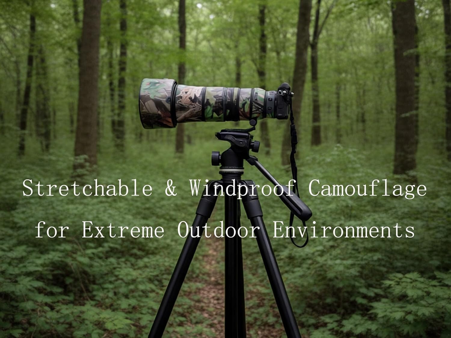 Lens Cover for Nikon Z 180-600mm F/5.6-6.3 VR Lens Protective Camouflage Lens Protection Sleeve Rain Cover Color # Green Leaf Camouflage