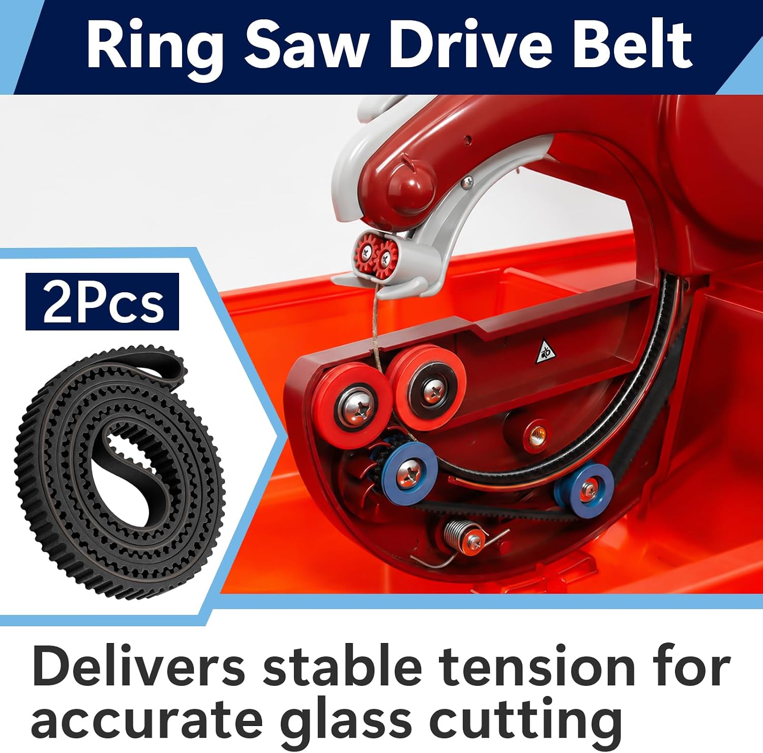 2-Pack Ring Saw Drive Belt Fits for Gemini Taurus 2 and 3 Ring Saw, Replacement Drive Belt Fits for Cutting Stained Glass
