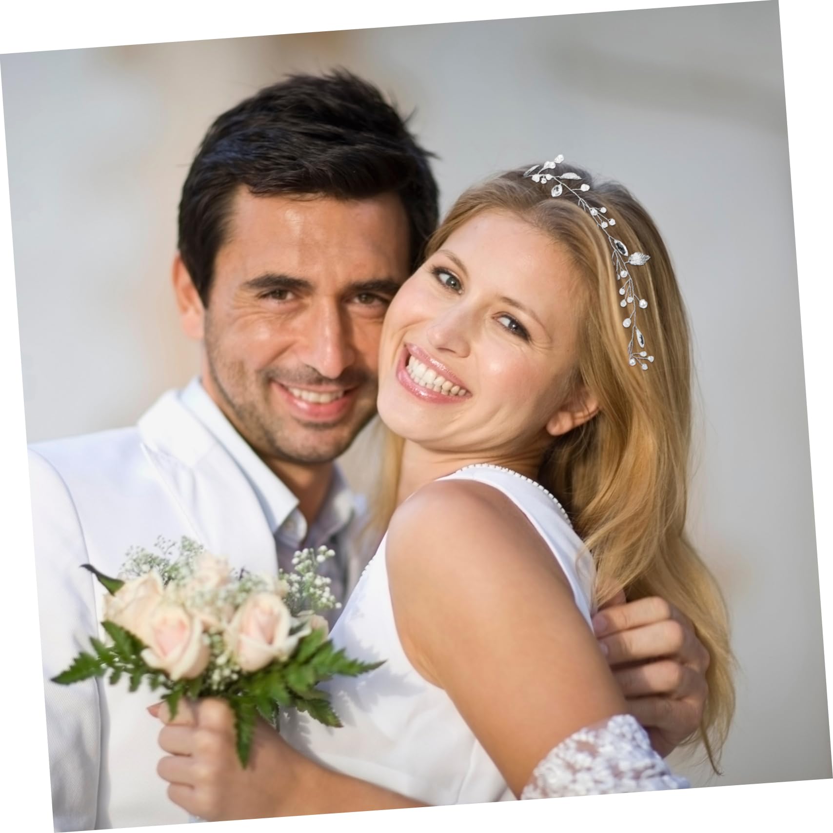 Veli per spose Fasce per Capelli da Sposa Fascia per Capelli con Strass Pezzi per Capelli per Donne Gioielli per Capelli per trecce Copricapo da Sposa Fascia per Capelli