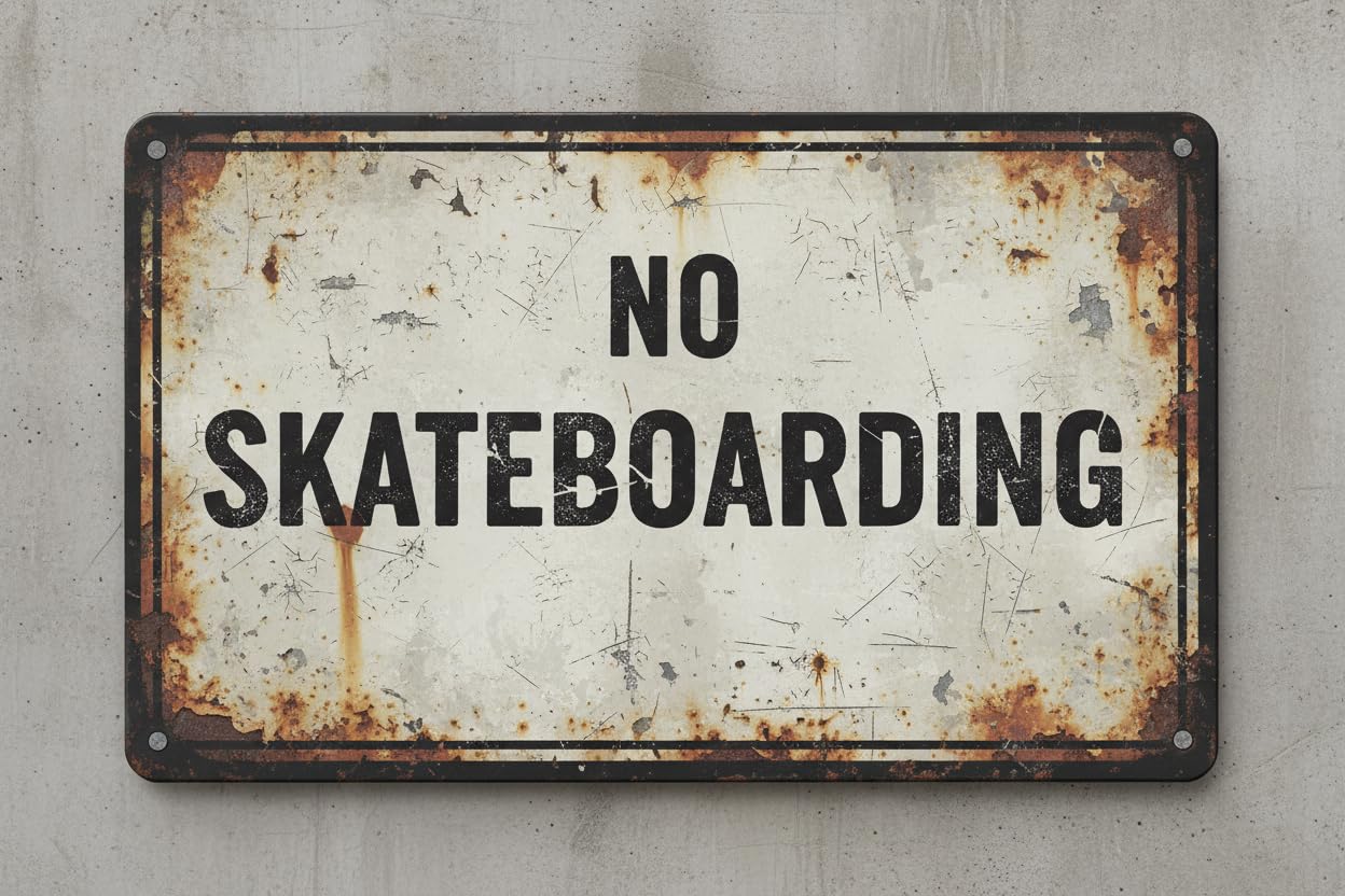 Wall Decor No Skateboarding - Parking Sign Metal Sign 8x12Inch Clear Signage For S, Fences Vintage Signs Aluminum Plates Printed