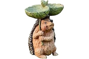 Enigmatic Resin Birdbath with Nature-Inspired Charm: A Haven for Feathered and Furry Friends