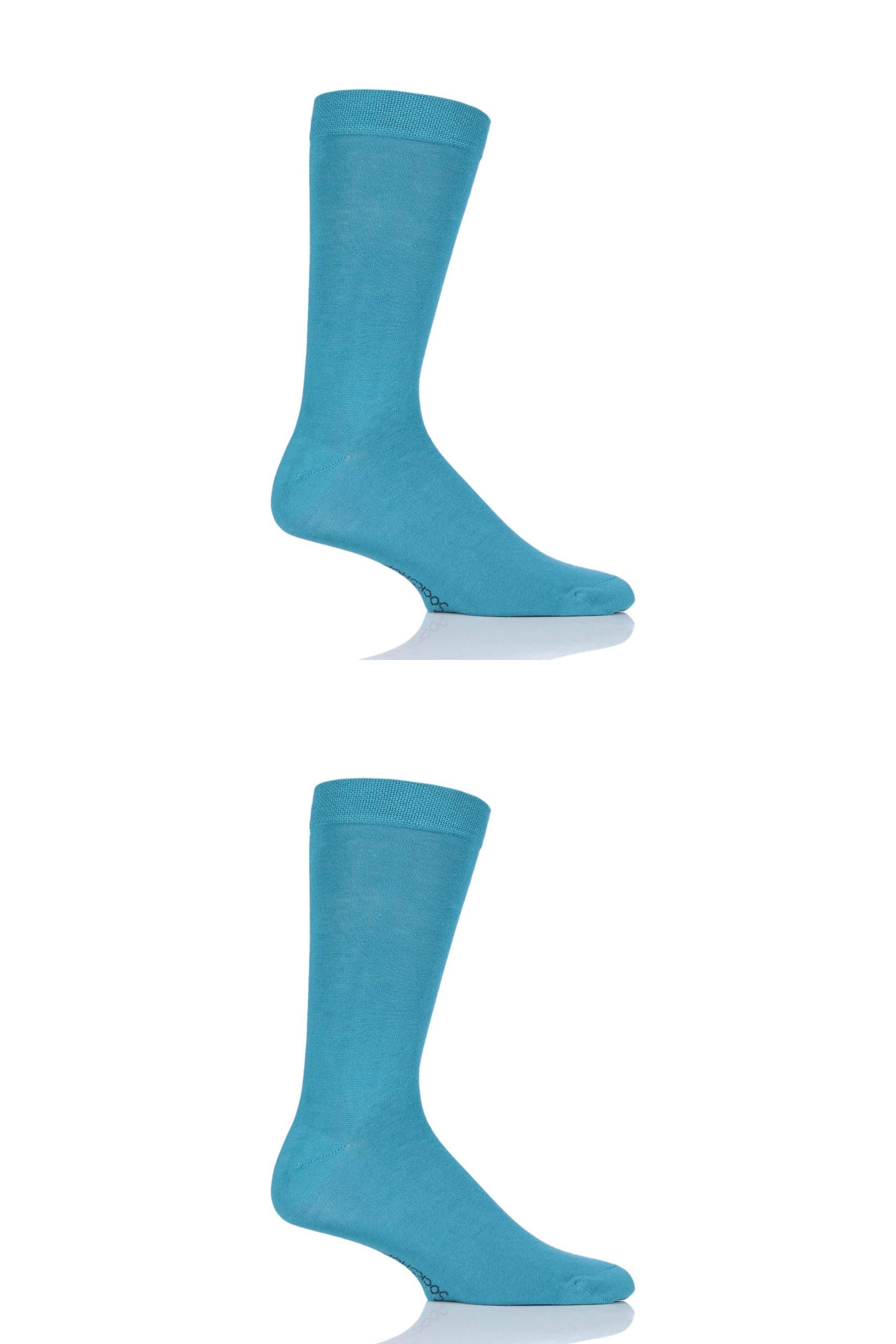 SockShop Mens and Ladies Plain and Striped Colour Burst Bamboo Socks with Smooth Toe Seams Pack of 2 Beneath the Waves 7-11