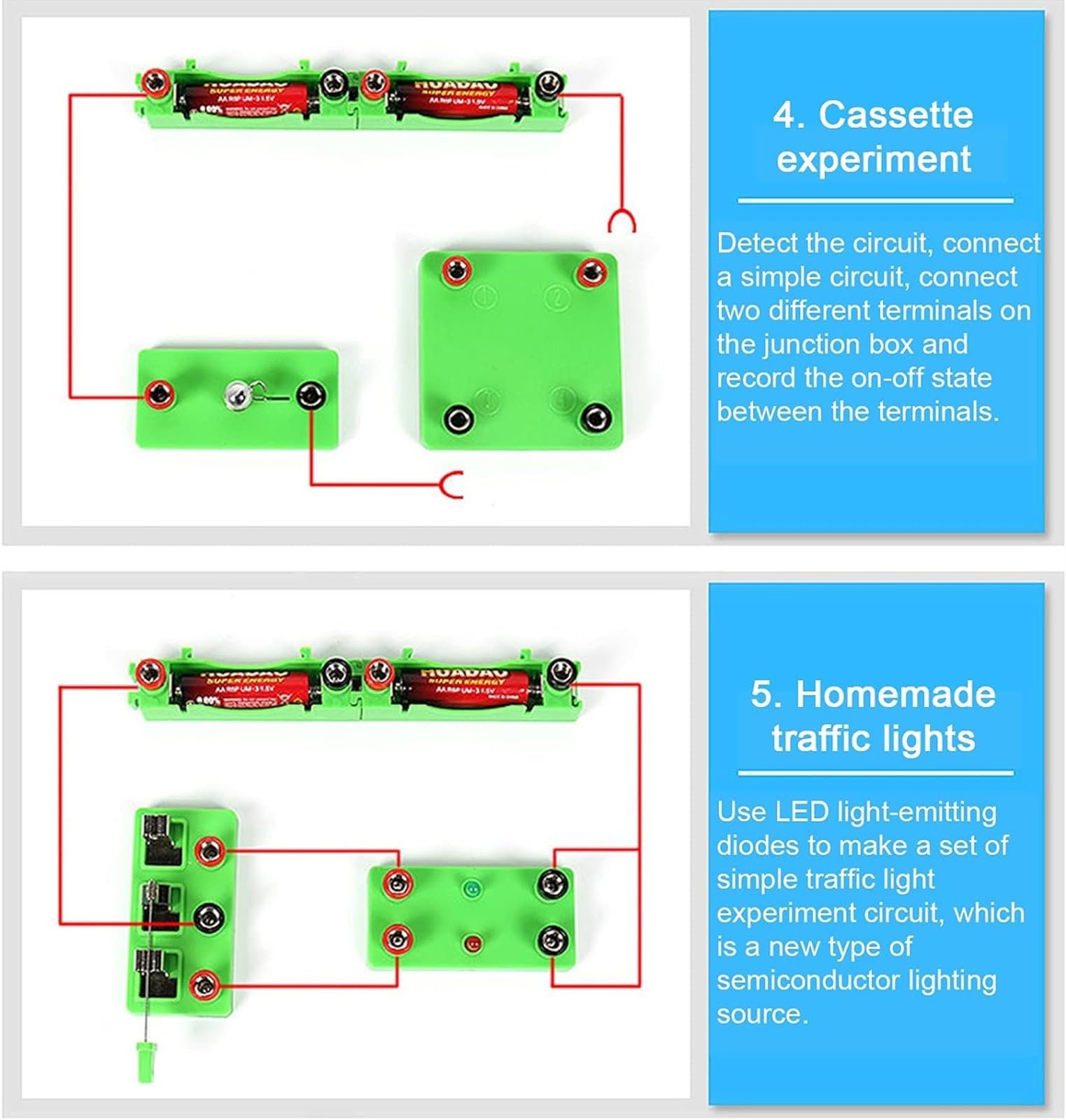 Scatola For Esperimenti Sul Circuito Elettromagnetico Con Terminale | Kit da laboratorio di esplorazione fisica fai-da-te for campo magnetico generatore manuale cicalino solare