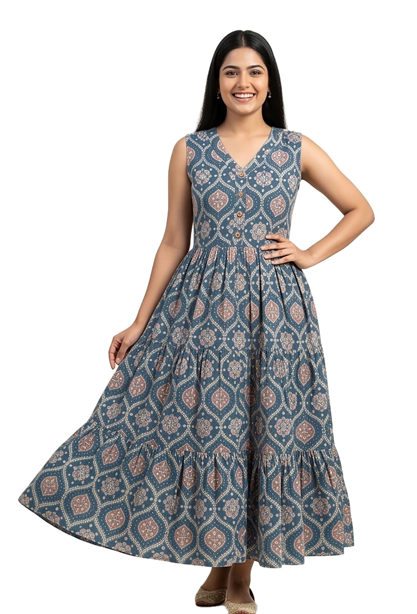 Women's Printed Pure Cotton Frock Dress | Casual & Ethnic Wear for Women-picture-36