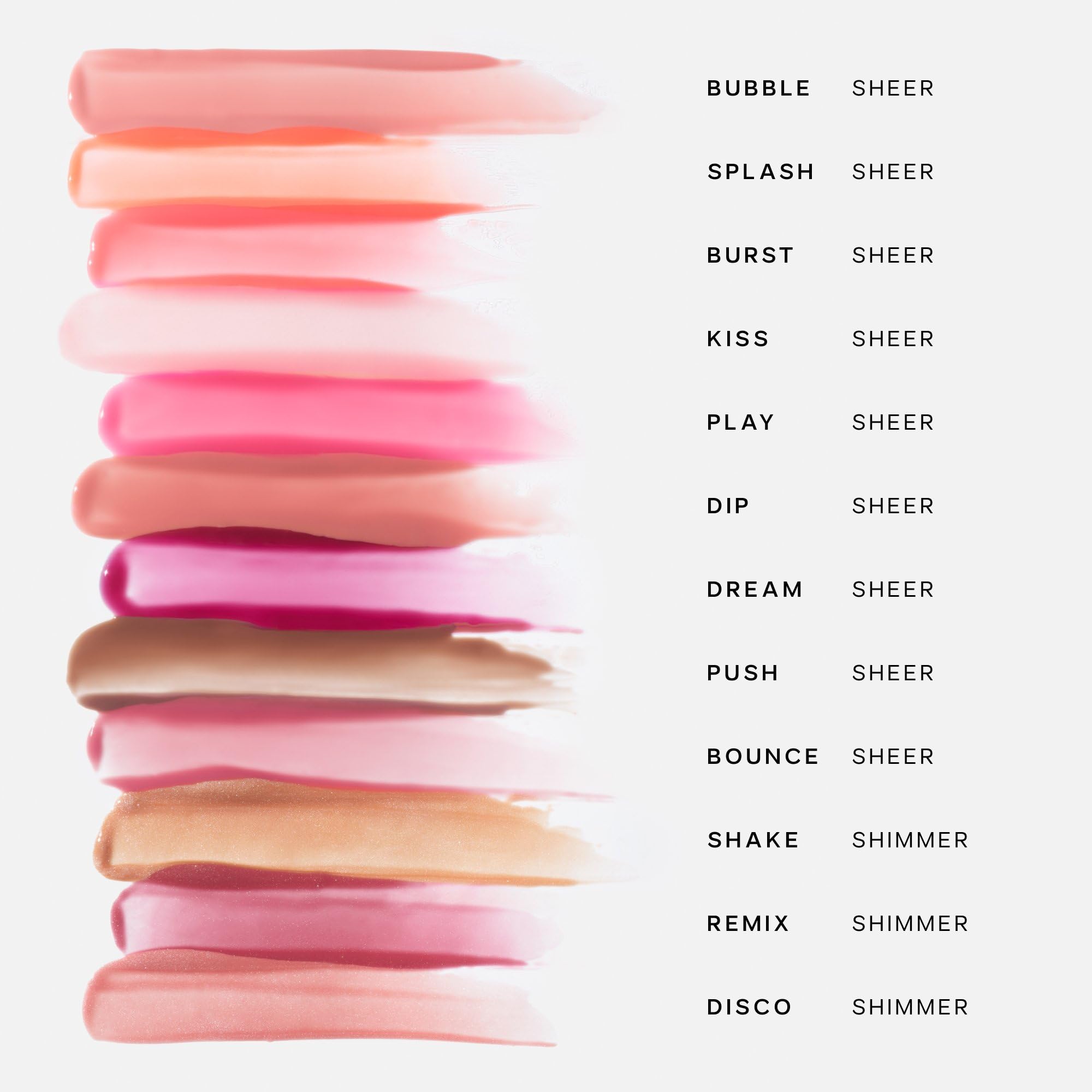 Saie Glossybounce High-Shine Hydrating Lip Gloss Oil - Aceite de labios transparente con color y ácido hialurónico + jojoba