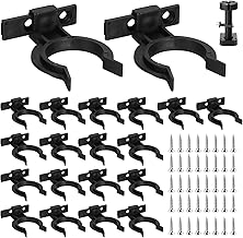 20 Pieces Kitchen Baseboard Clip, Kitchen Baseboard Fixing Clip, Skirting Clip for Bed Legs Cabinets Cabinet, Diameter 32-42 mm, with Screws (Black)