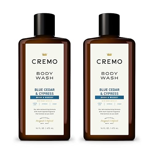 Cremo Rich-Lathering Blue Cedar Cypress Body Wash un aroma a maderas con notas de cáscara de limón ciprés y cedro 16 oz paquete de 2 Cremo Rich-Lathering Blue Cedar Cypress Body Wash un aroma a maderas con notas de cáscara de limón ciprés y cedro 16 oz paquete de 2