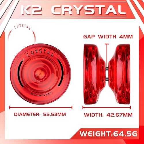 Miniatura 3 de Yoyo Yoyo - Paquete de 2 Yoyo para niños, Yoyo profesional K2 Crystal de doble propósito de plástico para principiantes, Yoyo truco sin respuesta