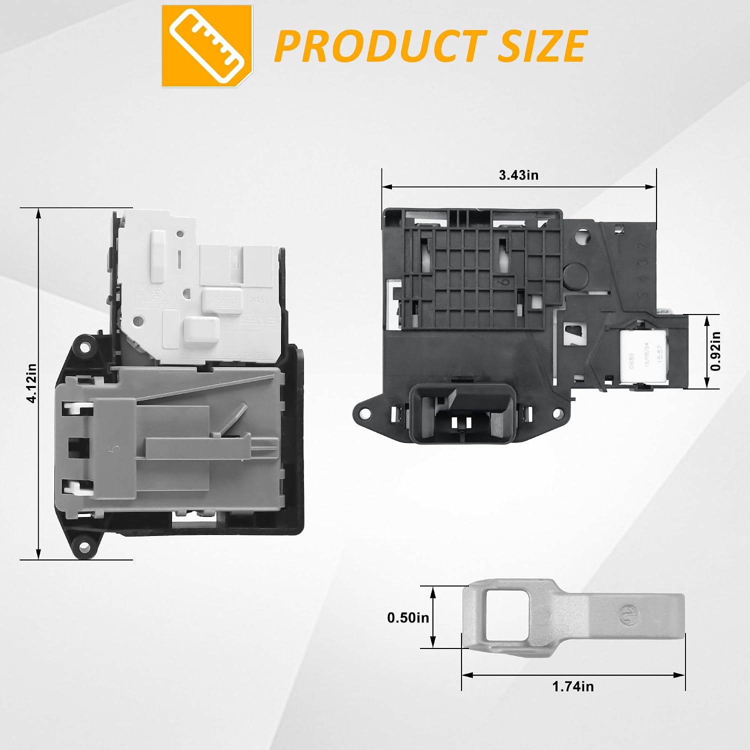 EBF61315802 Washer Door Lock Switch with MFG63099101 Strike for L.G Washer WM4000HWA WM3770HVA WM3080CW WM3670HVA WM3500CW WM8000HVA WM3600HVA by TOMOON