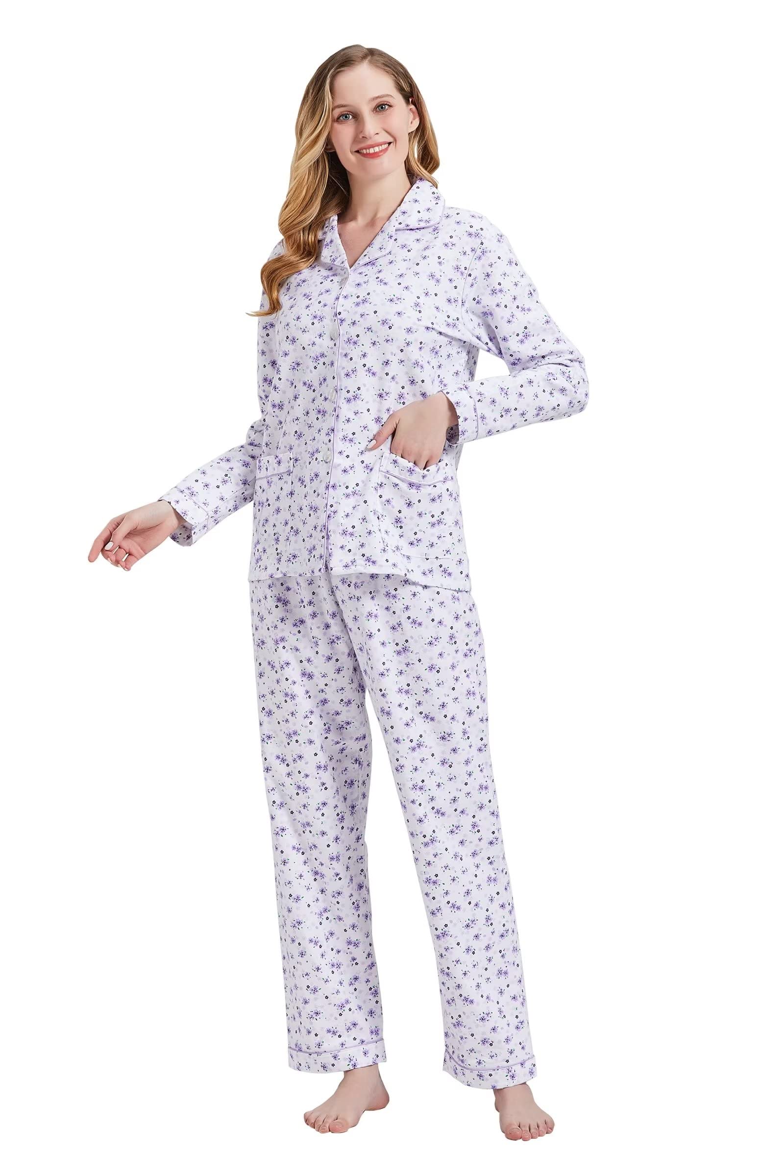 amaxer Cotton Flannel Pajama Set
