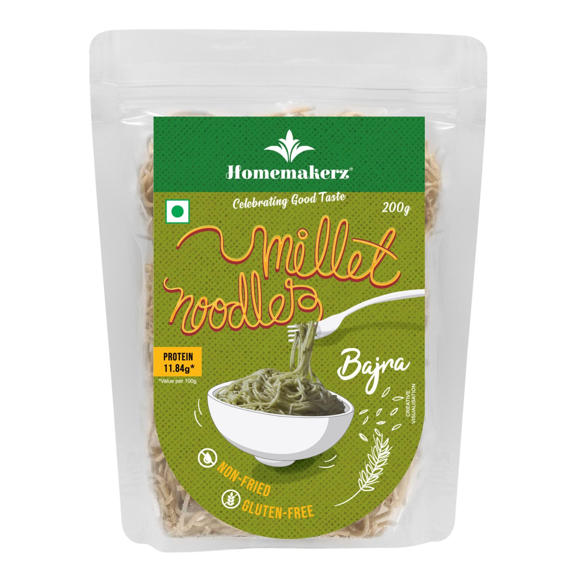 Homemakerz Bajra Millet Noodles, Natural, Preservative, Gluten & Fat Free, Not Fried & No Oil, Zero Maida & Wheat, Healthy & Hakka Millet Noodles, 200g (B08HCXZRJ4) Amazon Price History, Amazon Price Tracker