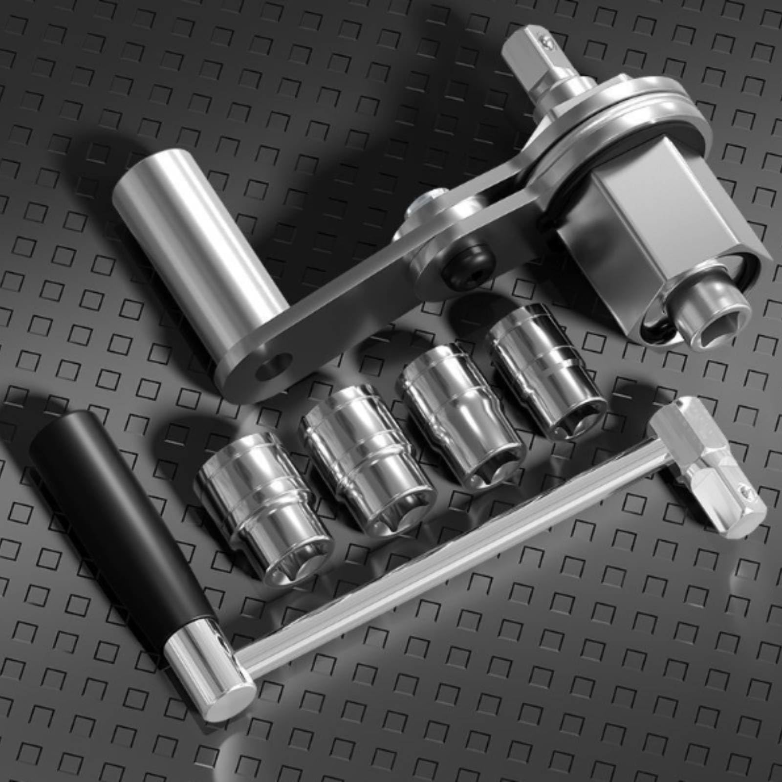 Harilla Clé à Démonter Pneu Clé à Douille Clé à Chocs Levier à Cliquet Effet Multiplicateur Acier 40cr Renforcé Douilles 17 Mm 19 Mm 21 Mm 22 Mm Coffret