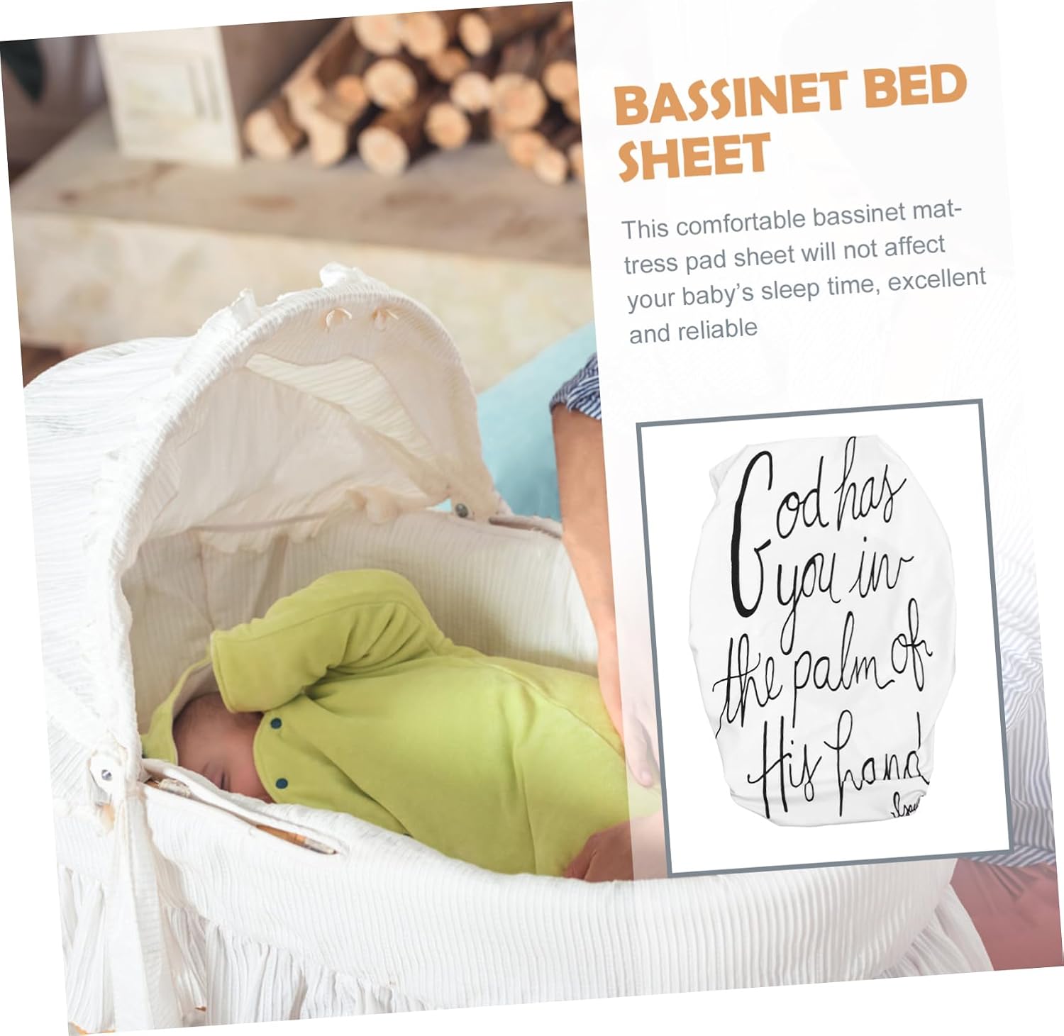 GARVALON Fitted Bassinet Sheets for Boy Breathable Knitted Elastic Mattress Cover Comfortable and Machine Washable Crib Sheet for Nursery Decor