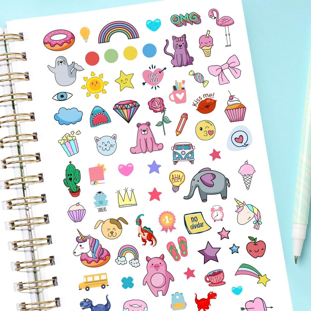84068 – School Diary Day Page, Size A5 (160 x 210 x 16 mm), Different Designs – Cover Lined with Elastic – Paper 80 g.