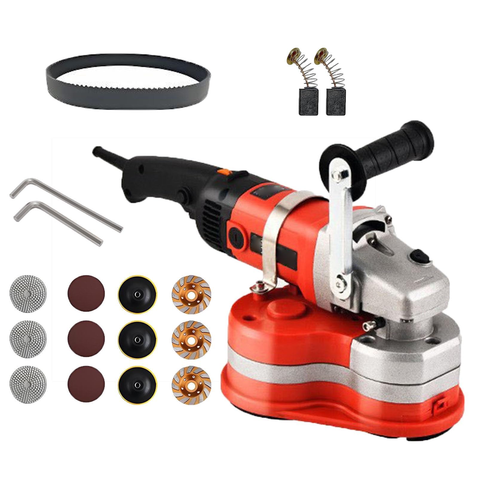 Macchina lucidatrice elettrica 2800 W, kit smerigliatrice per pavimenti in calcestruzzo a 3 teste con ruote diamantate, 6 velocità variabili, 2800 giri/min per superfici in pietra e pavimenti in marmo