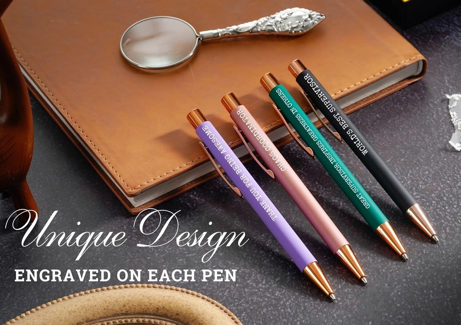 InnoBeta Supervisor Gifts Ballpoint Pen Set of 4, Funny Gifts for Woman, Office Tools for Birthday, Christmas - Best Supervisor - Image 2