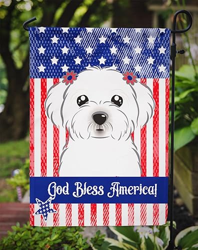 Vista 345 de Caroline's Treasures BB2171GF American Flag and Border Collie Garden Flag Mailbox Flag Decorative Yard Flag Banner Outside Patio Artwork Yard Flower