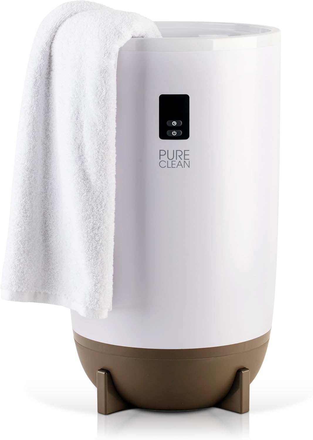 Pureclean Single Touch Towel & Blanket Warmer with Fragrant Disc Holder and LED Ring Gray, Perfect Size for Two Large Bath Towels, Automatic Shut off Feature, Built-in Timer for 15-60 minutes (Taupe)