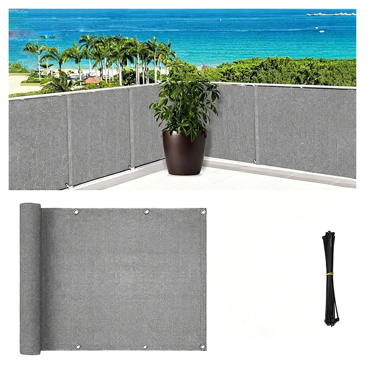Garden Privacy Screen Outdoor Windbreak Screen Reinforced Fence Cover
